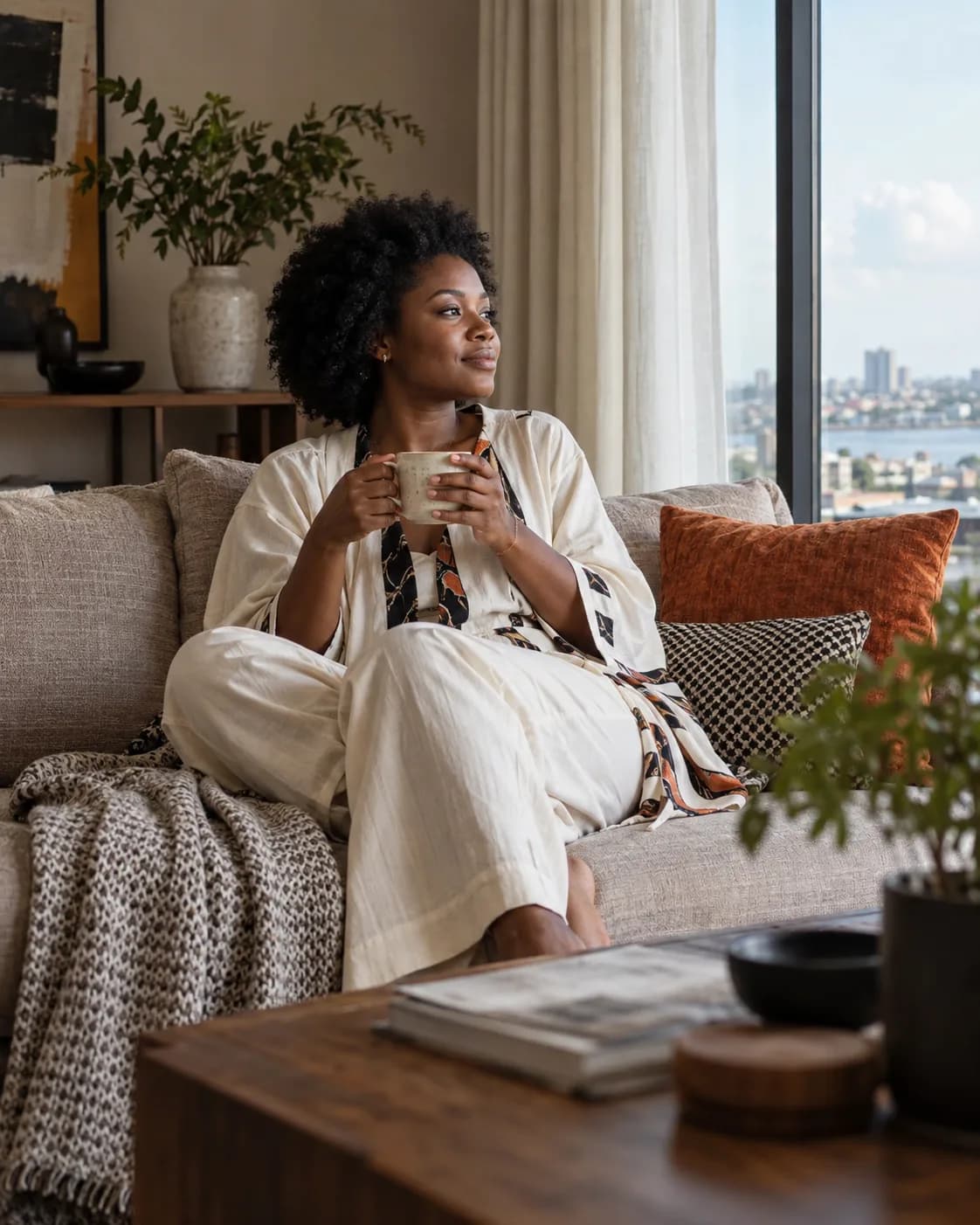 A Kovo client enjoying a quiet moment at home